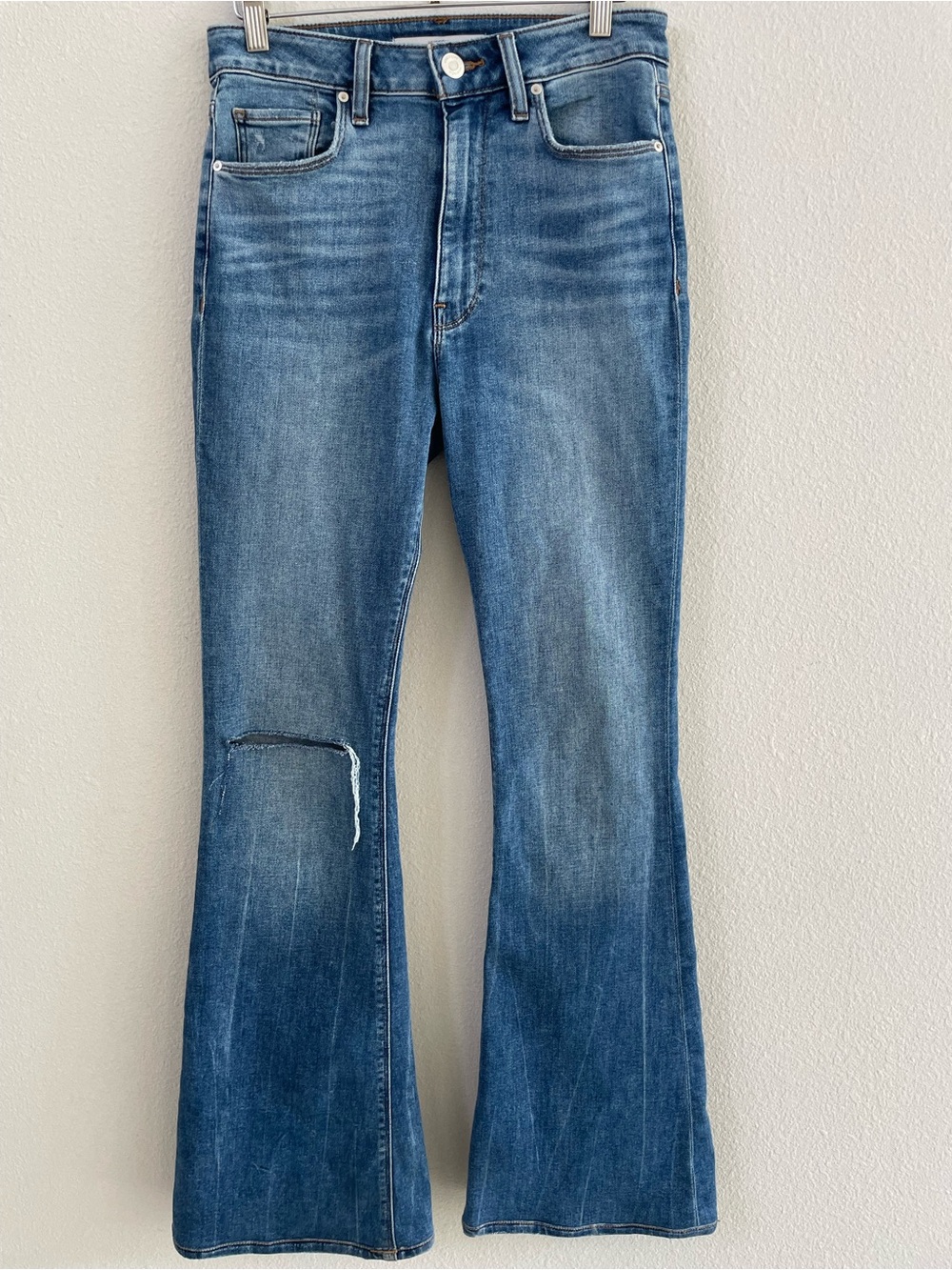 Hudson Holly Gravity Wash Distressed High Rise Flair Denim Jeans Size 27